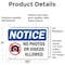 Signmission No Photos Or Video Allowed, 10 in W x Rectangle, Vinyl Decal OS-2PACK-NS-D-710-L-16179 - alternate 2